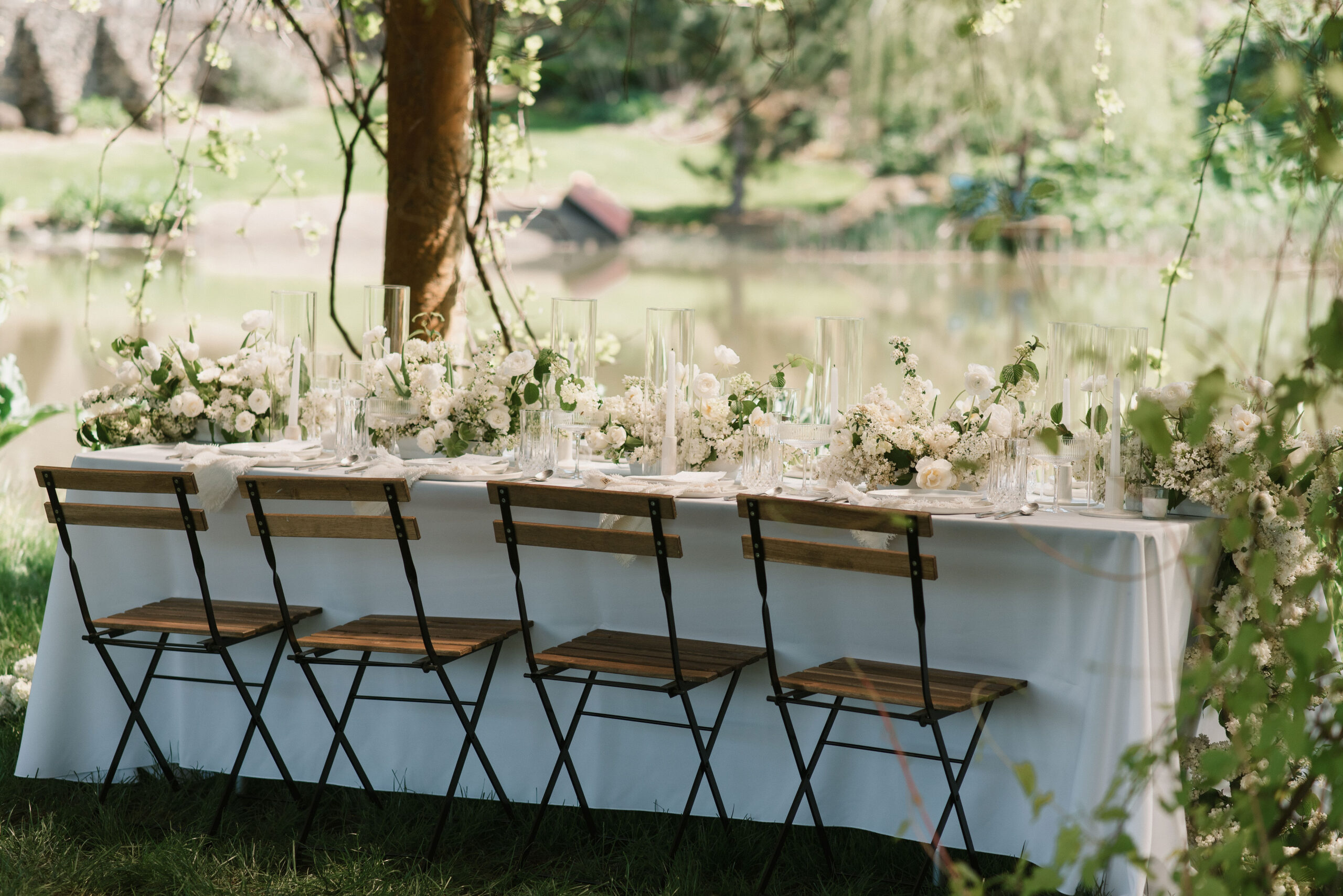 reception table details from european-inspired wedding venue photos