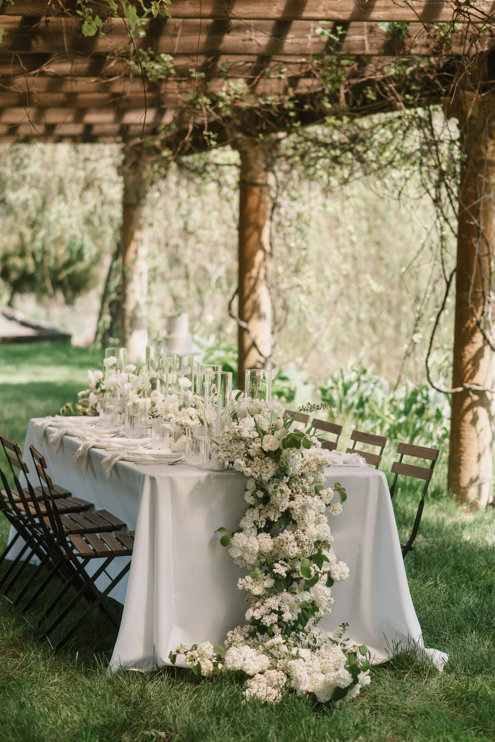 reception table at european-inspired wedding venue 