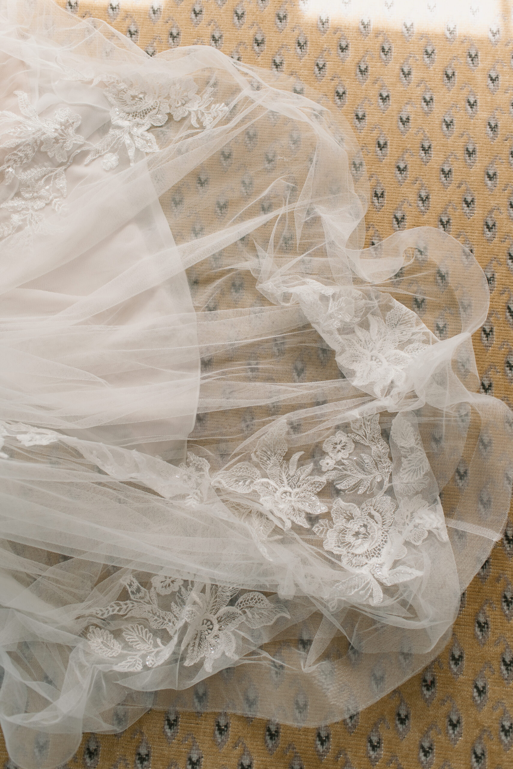detail shot of brides dress