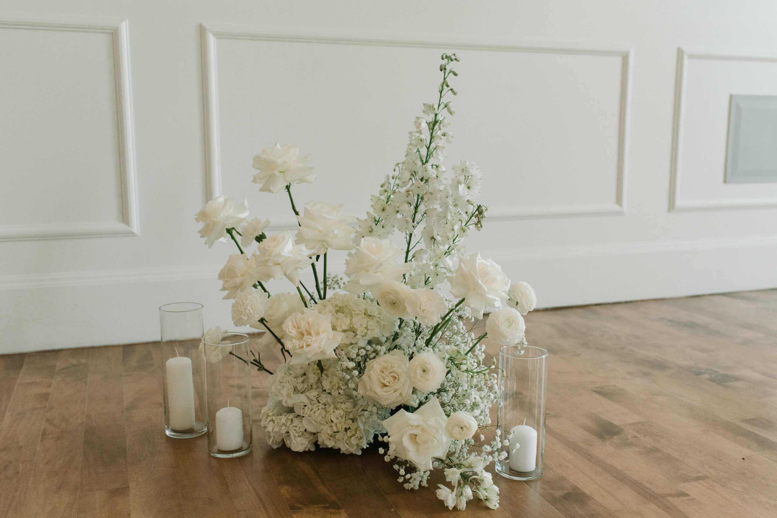 luxury micro wedding altar flower details 