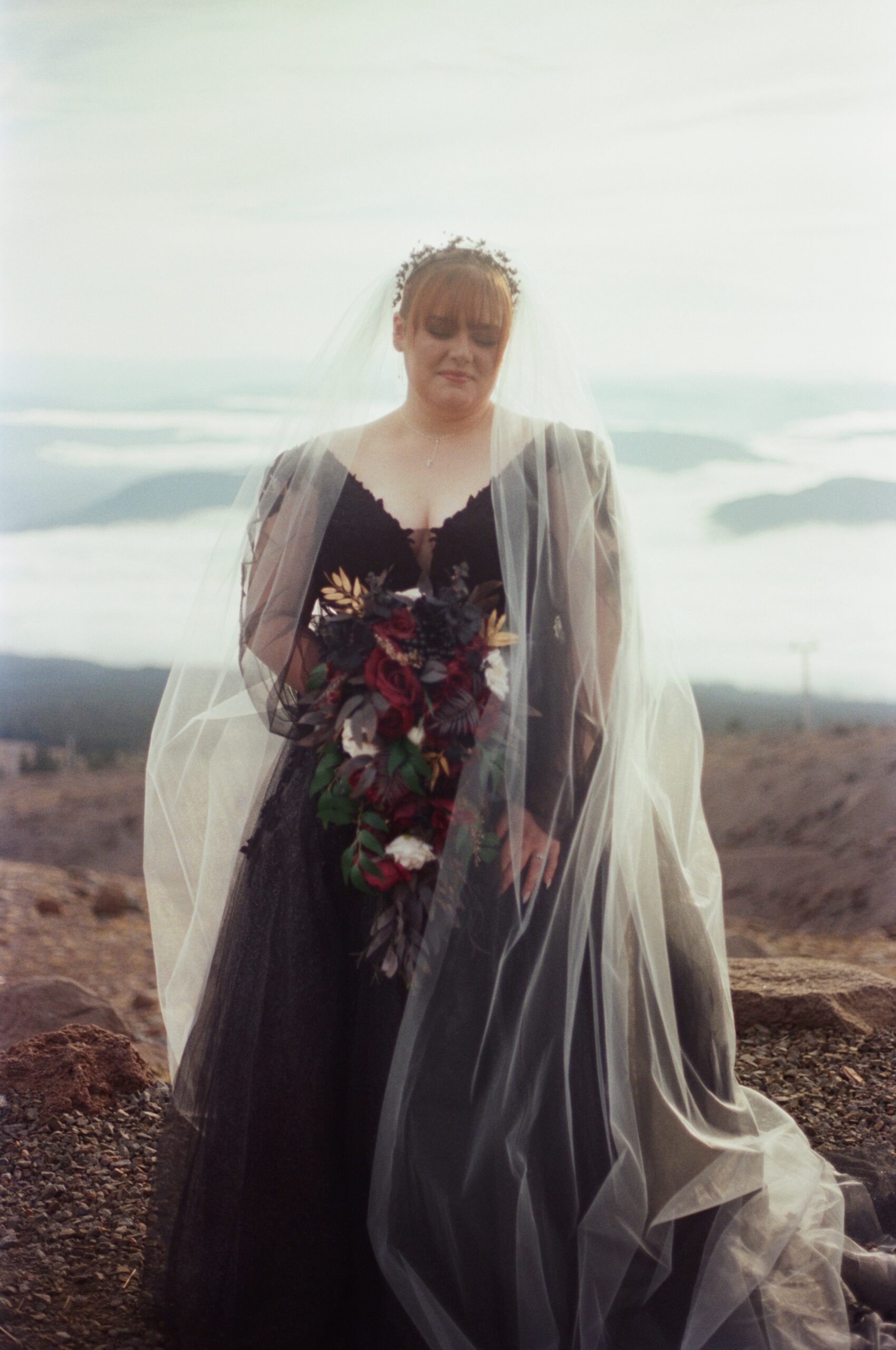 bride portrait on film