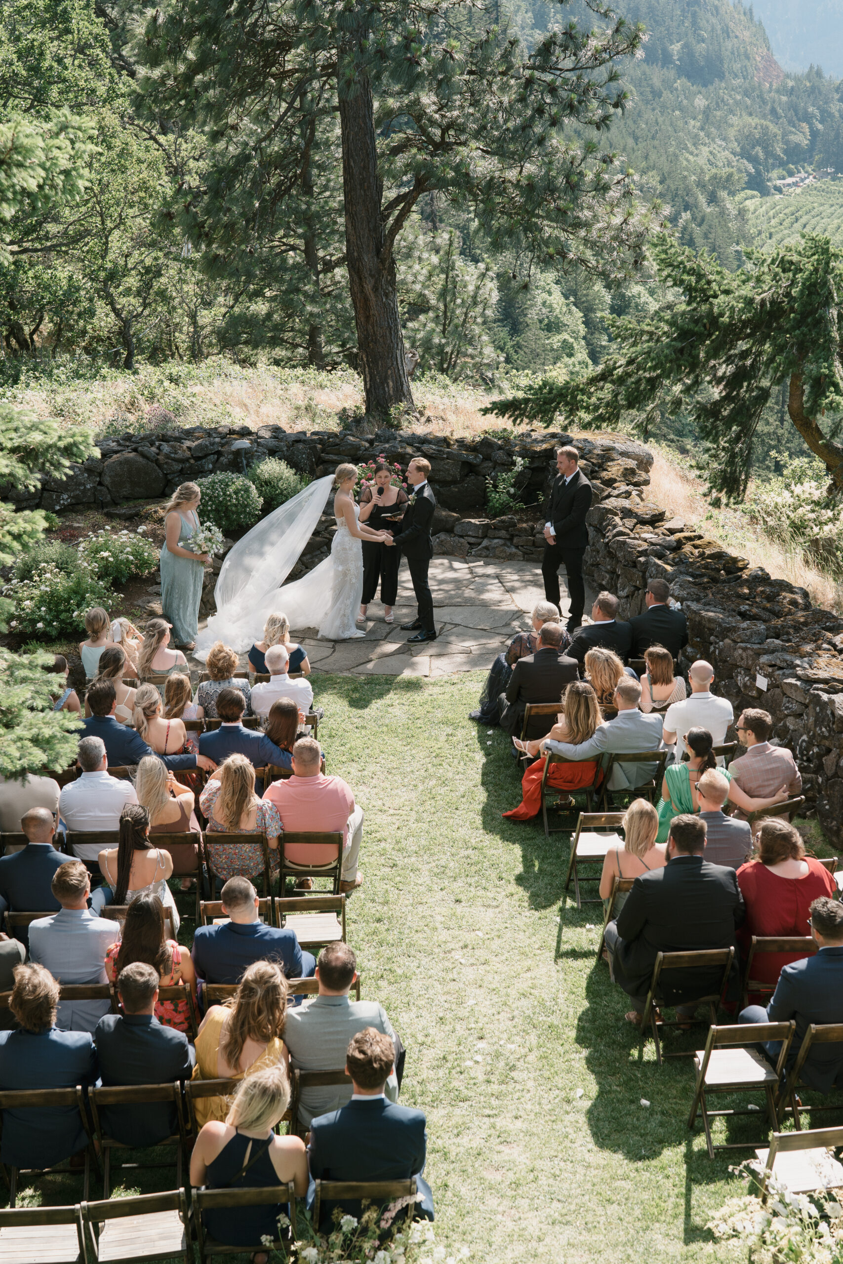 a bird's eye view of the ceremony at The Griffin House