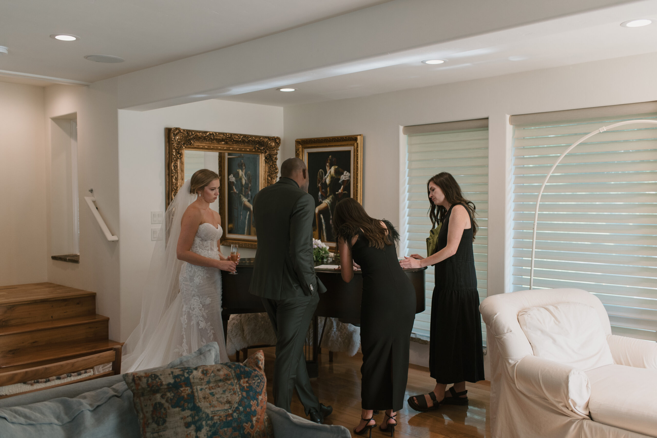 Signing the marriage certificate inside The Griffin House