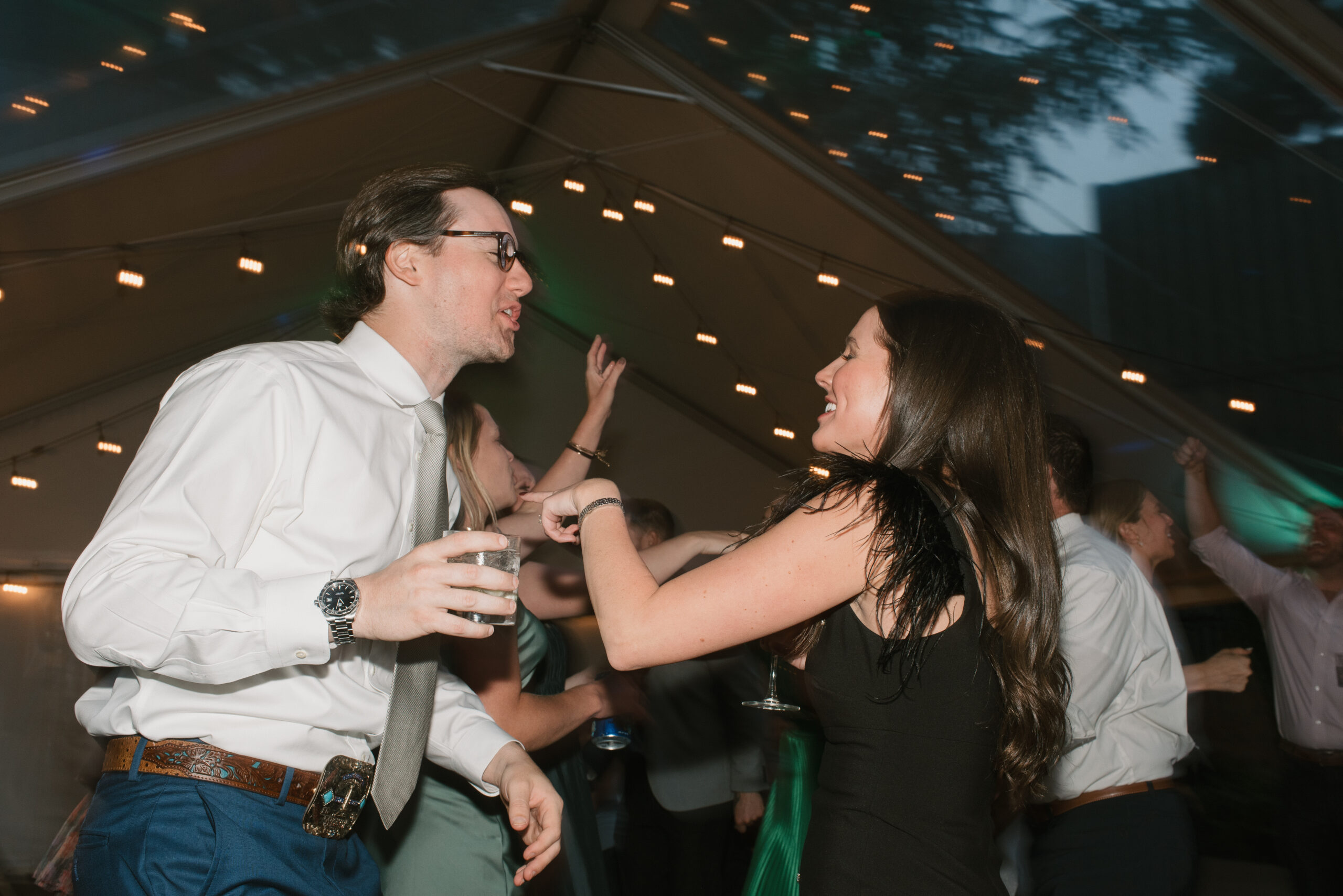 two guests dancing on the dance floor