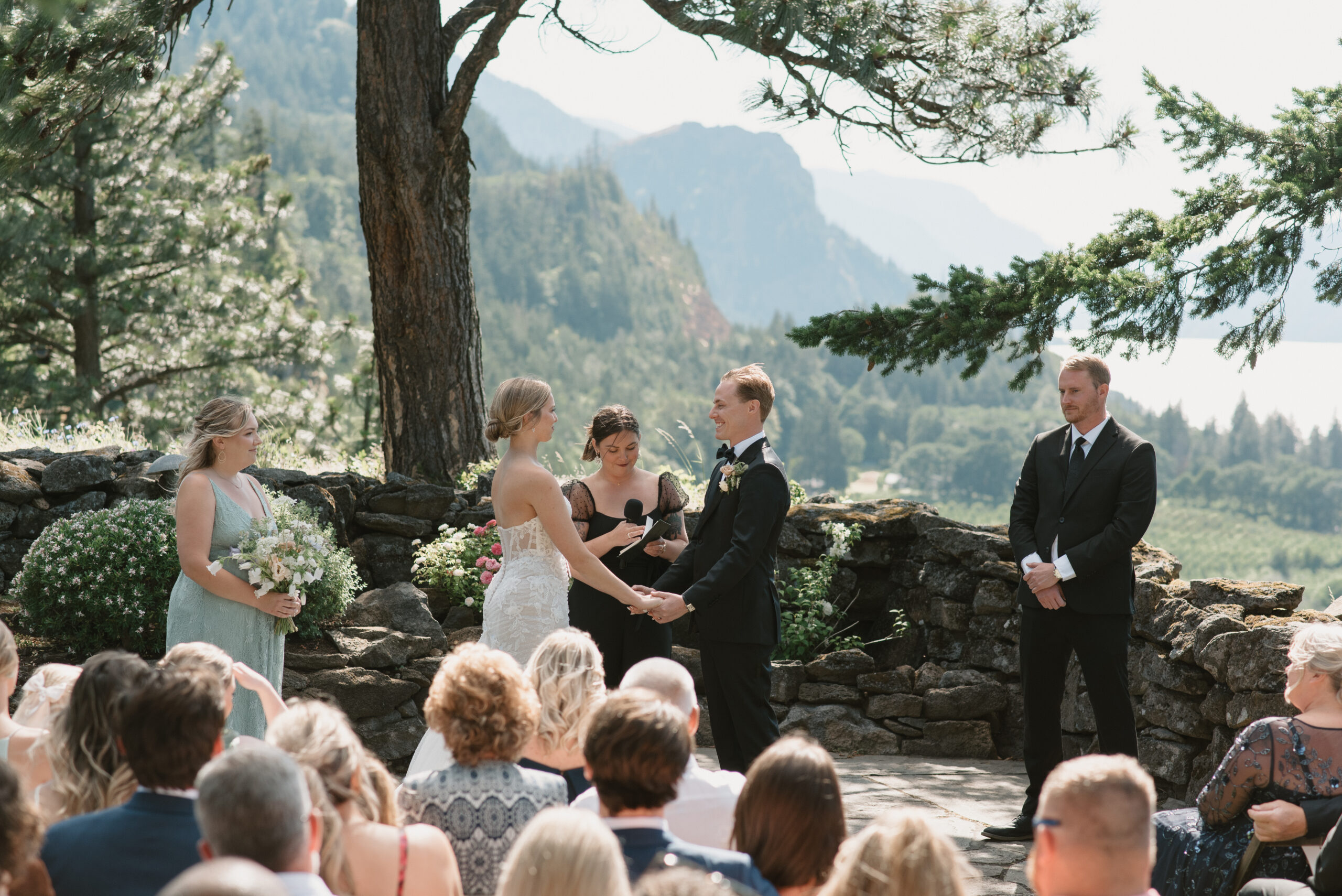 a side view of the ceremony at The Griffin house