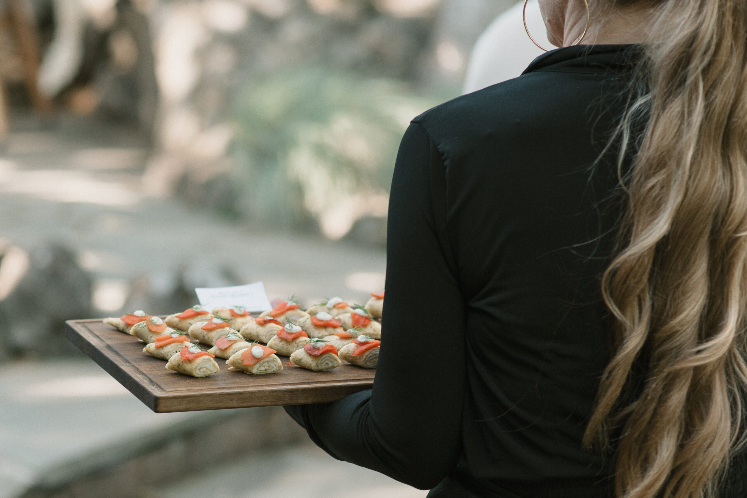 beautiful salmon hors d'oeuvres served at the griffin house 