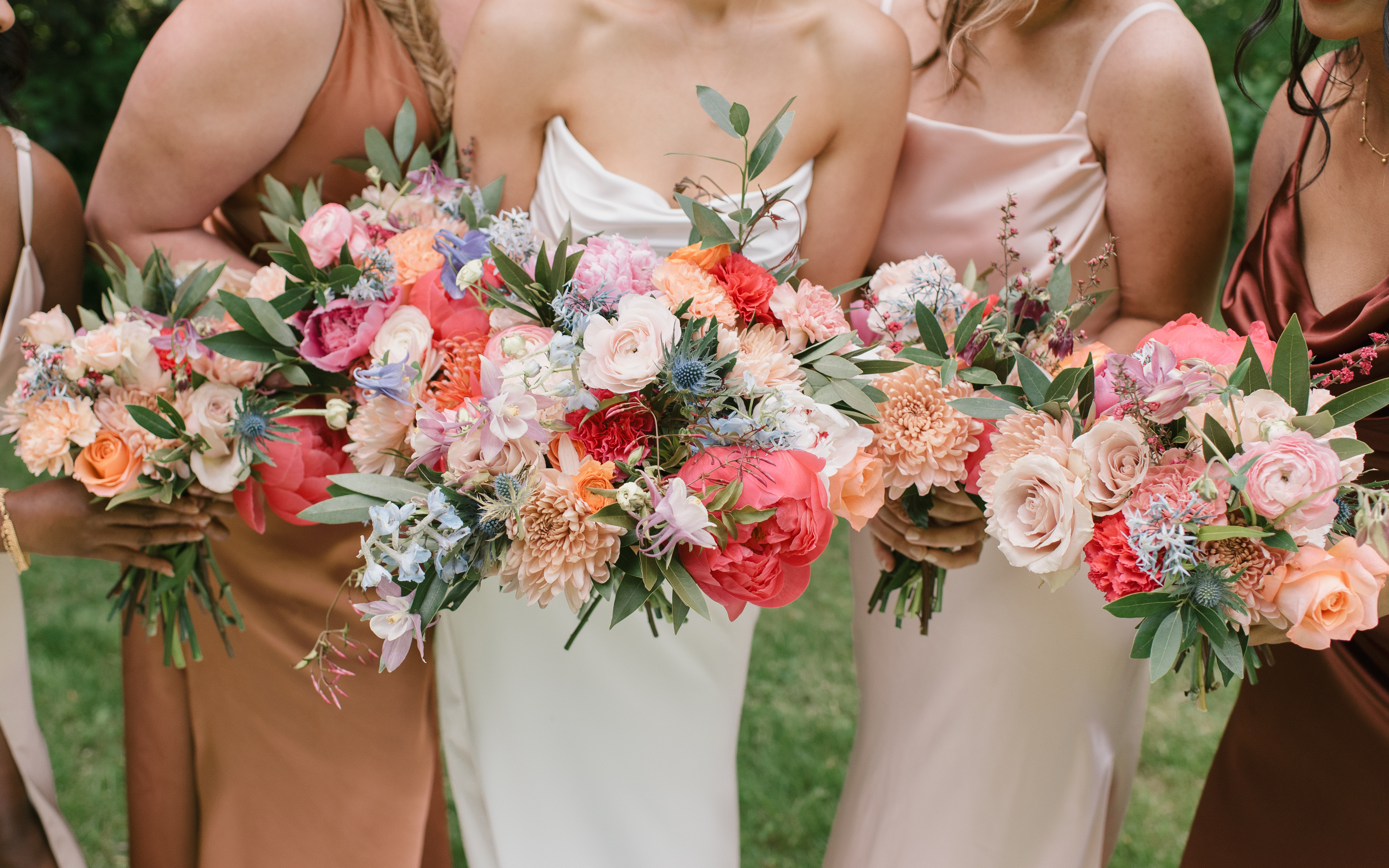 close up of florals for bride and bridesmaids