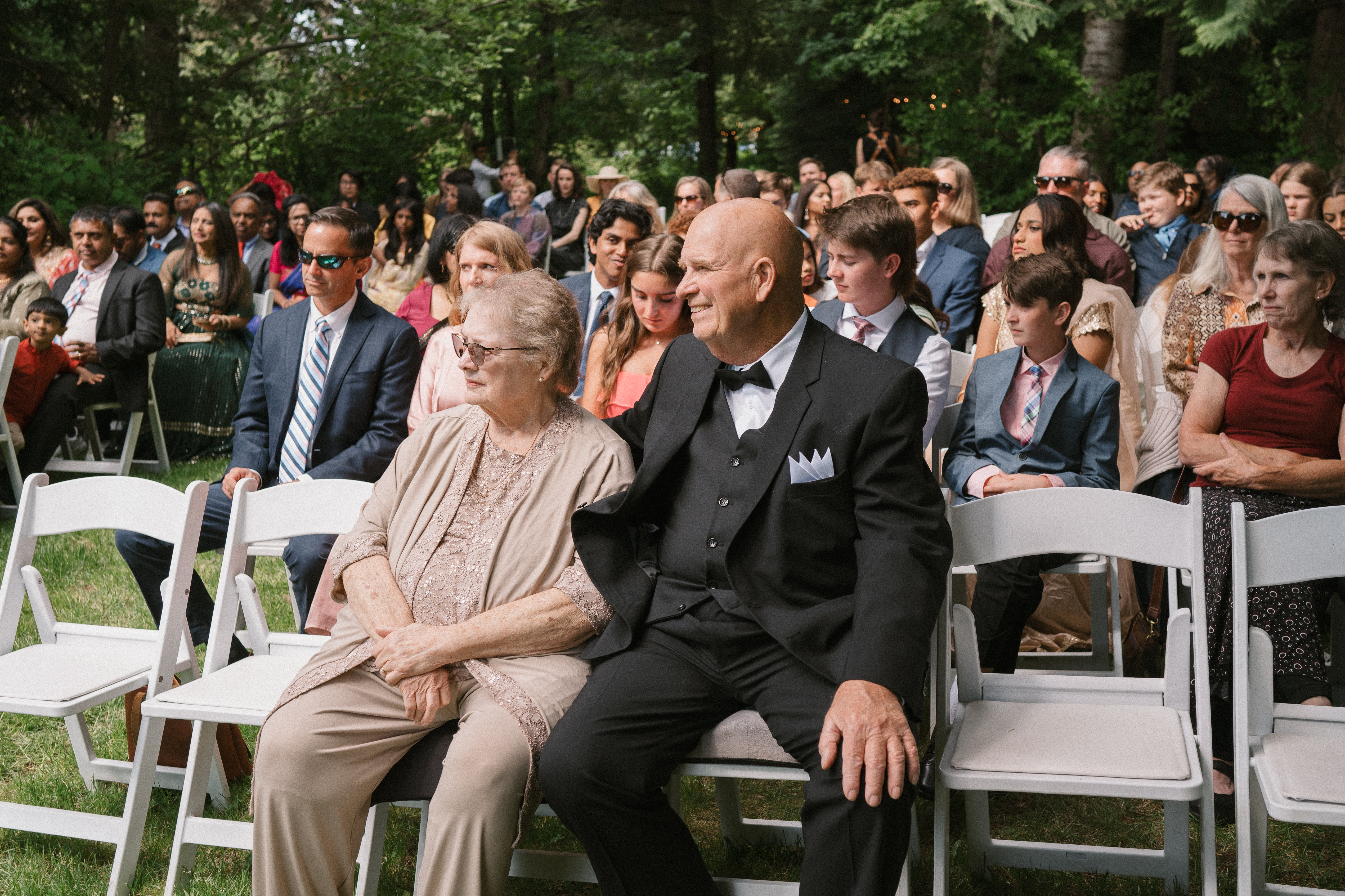 grandmother and grandfather of the bride at mt hood organic farms wedding