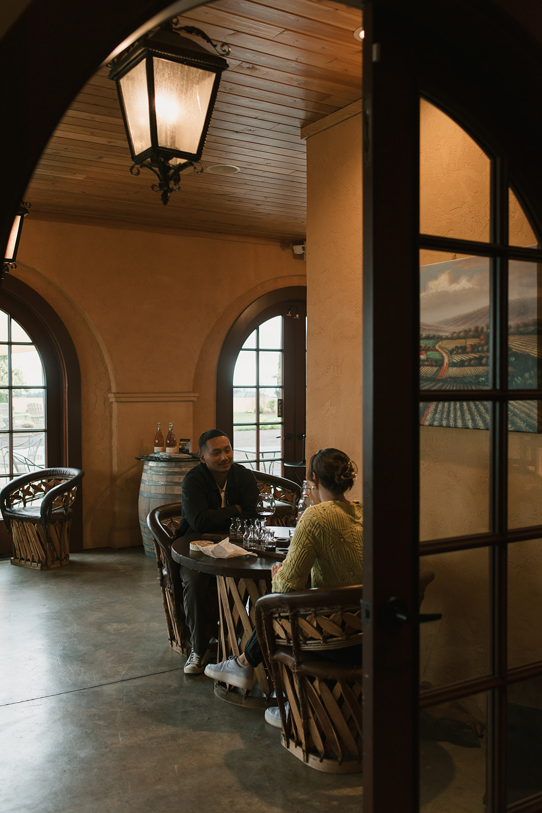 couple on a wine date