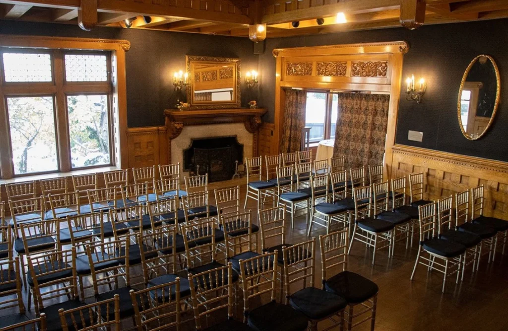 Inside the hall at Glover Mansion in Spokane, WA