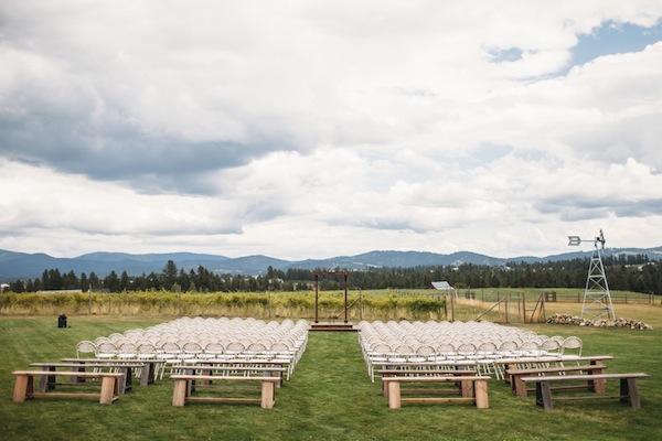 ceremony setup at Trezzi Farm Winery