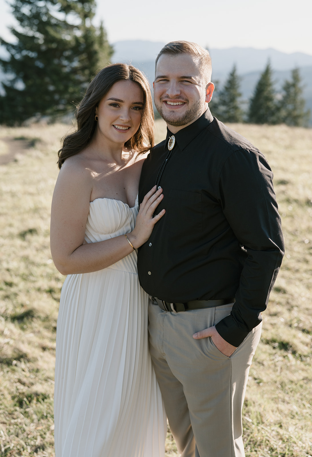 classic portrait of couple at engagement session