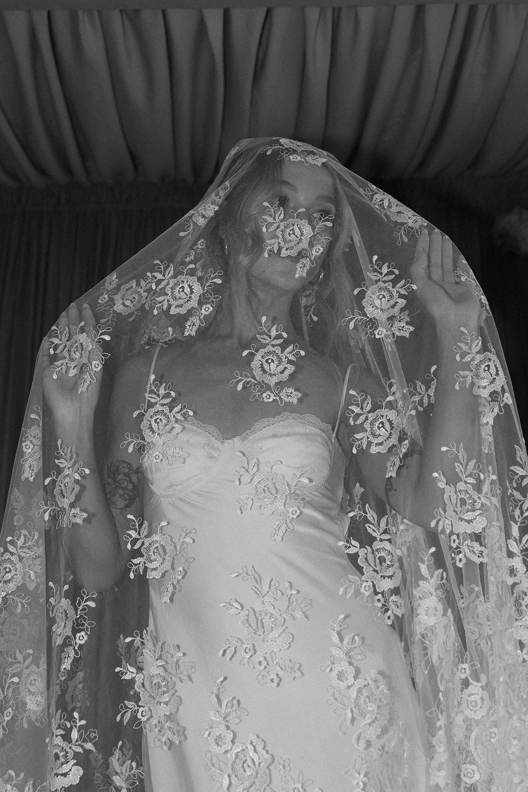 black and white editorial of bride while getting ready in ireland intimate wedding