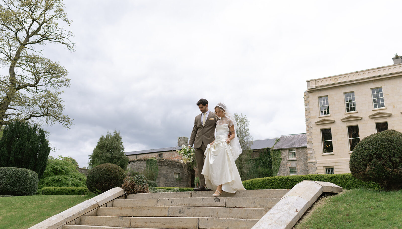 Bride and groom during their intimate wedding at Hilton Park Manor Ireland