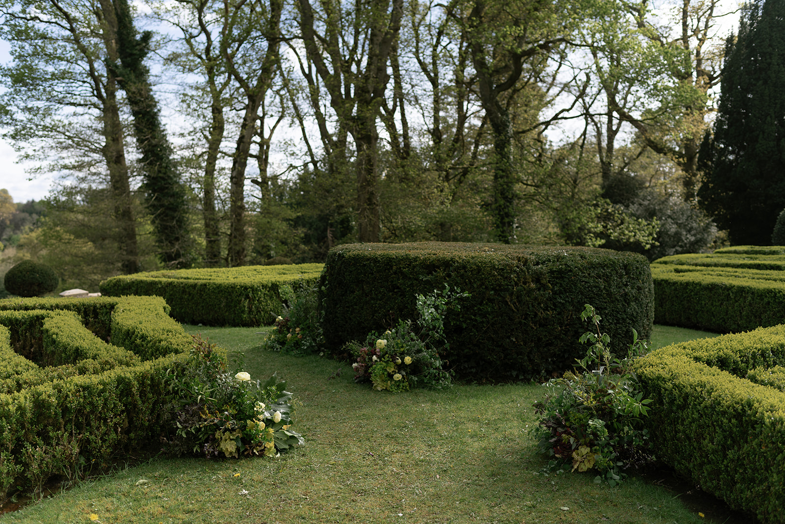 lush floral arrangement for intimate wedding at hilton park manor in ireland