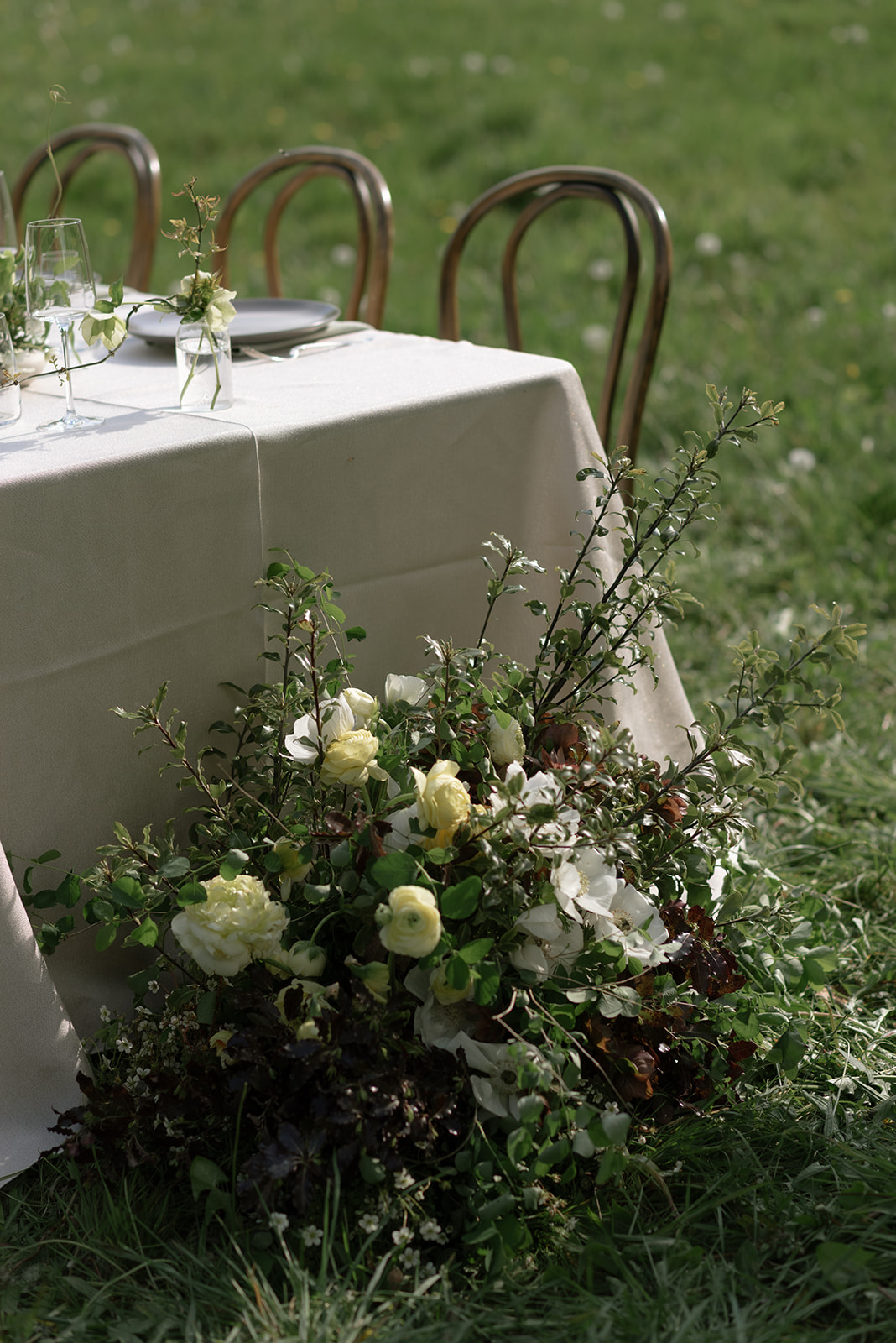 tablescape florals for intimate wedding in ireland