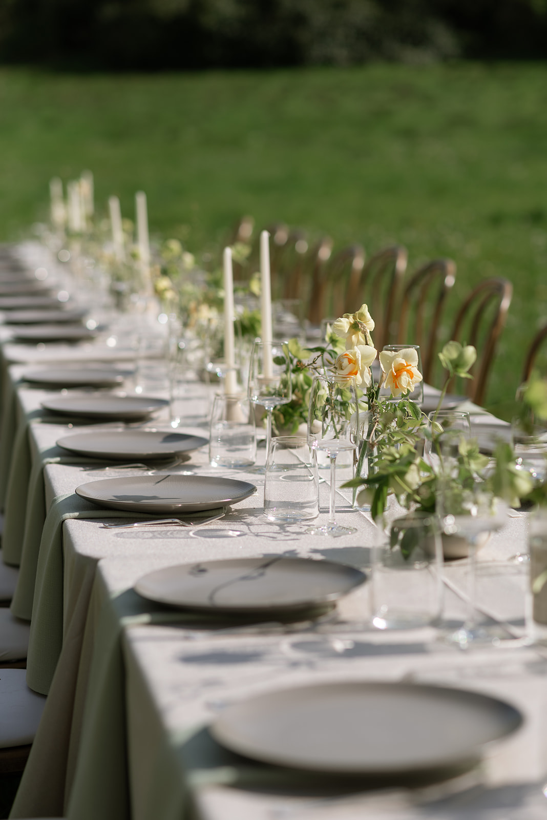 tablescape florals for intimate wedding in ireland