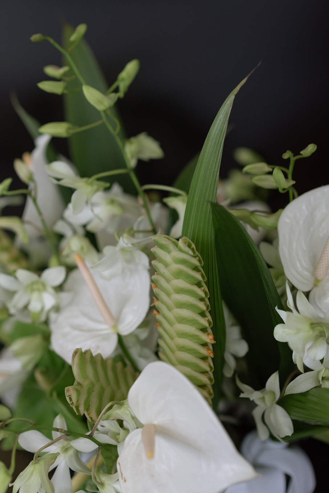 lush tropical wedding flowers photo from a destination oahu wedding photographer